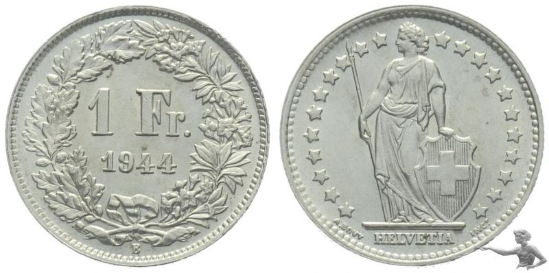 1 Franken 1944 B | wunderbare Qualität
